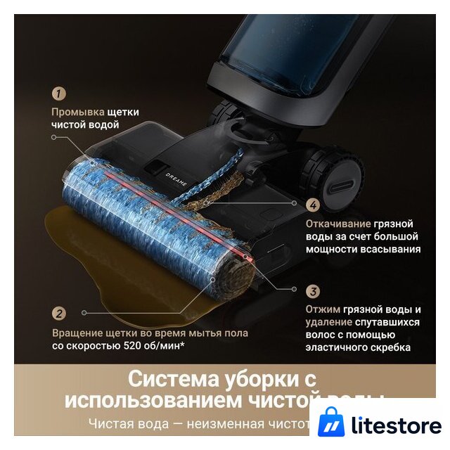 Пылесос Dreame H14 Dual Wet and Dry Vacuum (международная версия) - Изображение №13 — Лайт Стор