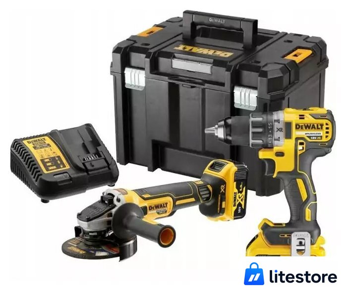  DeWalt DCK2020P2T (шуруповерт, УШМ, кейс) - Изображение №1 — Лайт Стор