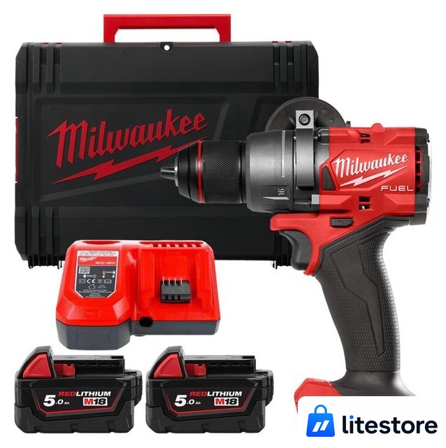 Дрель-шуруповерт Milwaukee M18 FUEL M18FDD3-502X 4933479863 (с 2-мя АКБ 5 Ач, кейс) - Изображение №1 — Лайт Стор