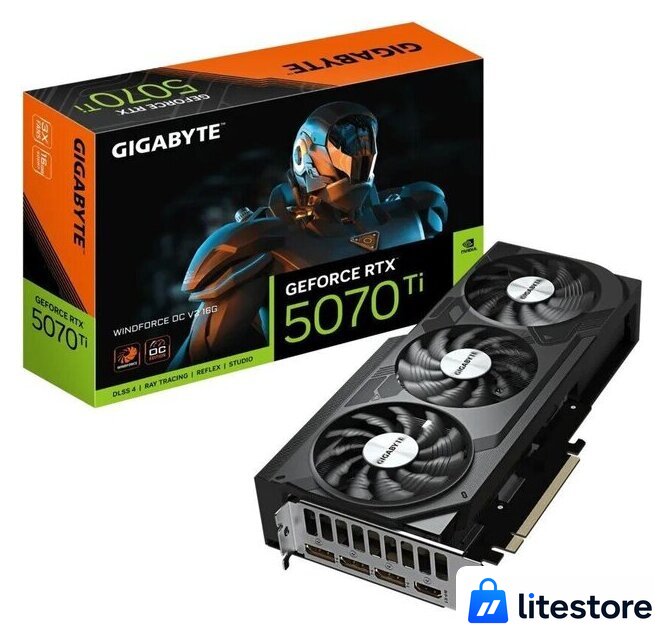 Видеокарта Gigabyte GeForce RTX 5070 Ti Windforce OC V2 16G GV-N507TWF3OCV2-16GD - Изображение №10 — Лайт Стор