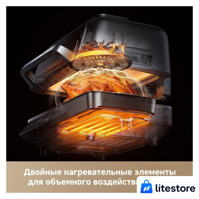 Аэрогриль (аэрофритюрница) Trouver Indoor Air fry grill IG20 Pro Black - Изображение №9 — Лайт Стор