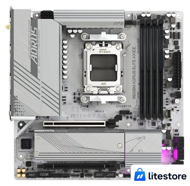 Материнская плата Gigabyte B650M Aorus Elite AX Ice - Изображение №1 — Лайт Стор