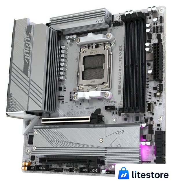 Материнская плата Gigabyte B650M Aorus Elite AX Ice - Изображение №3 — Лайт Стор