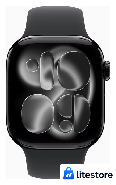 Умные часы Apple Watch Series 11 46 мм (алюминиевый корпус, черный/черный, спортивный силиконовый ремешок S/M) - Изображение №2 — Лайт Стор