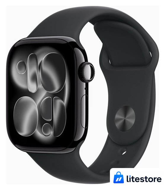 Умные часы Apple Watch Series 11 46 мм (алюминиевый корпус, черный/черный, спортивный силиконовый ремешок S/M) - Изображение №1 — Лайт Стор