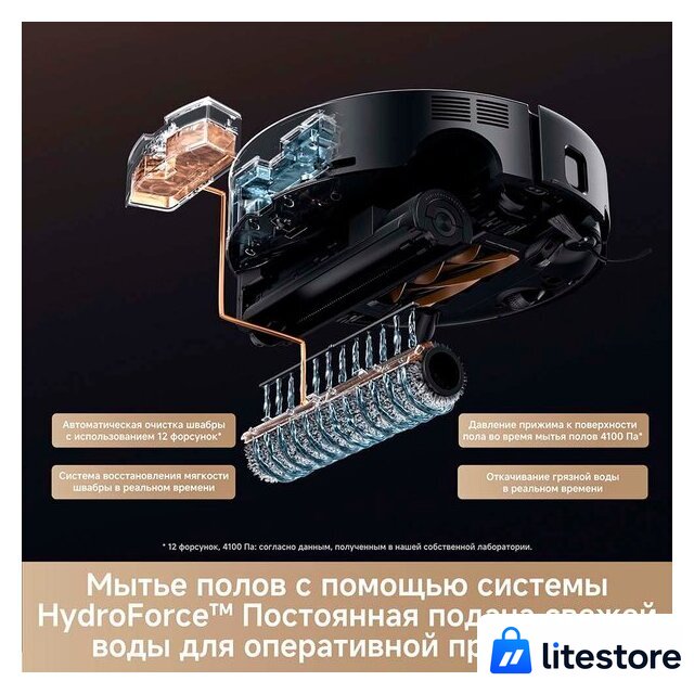 Робот-пылесос Trouver Robot Vacuum Z60 Ultra Roller Complete RLZ83CE-1 (евровилка, черный) - Изображение №10 — Лайт Стор