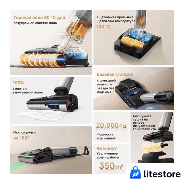 Вертикальный моющий пылесос Trouver Wet and Dry Vacuum X4 Pro - Изображение №21 — Лайт Стор