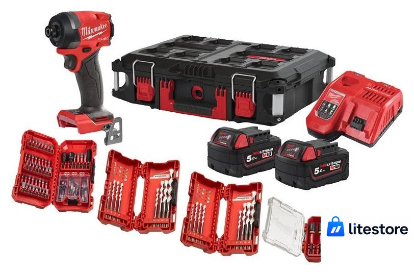 Винтоверт Milwaukee M18 FUEL Promo FID3100P-502P 4933498244 (с 2-мя АКБ, кейс, набор оснастки) - Изображение №1 — Лайт Стор