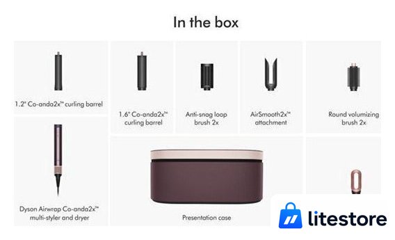 Фен-стайлер Dyson Airwrap Co-anda2x HS09 Straight+Wavy (евровилка, яшмовая слива) - Изображение №7 — Лайт Стор