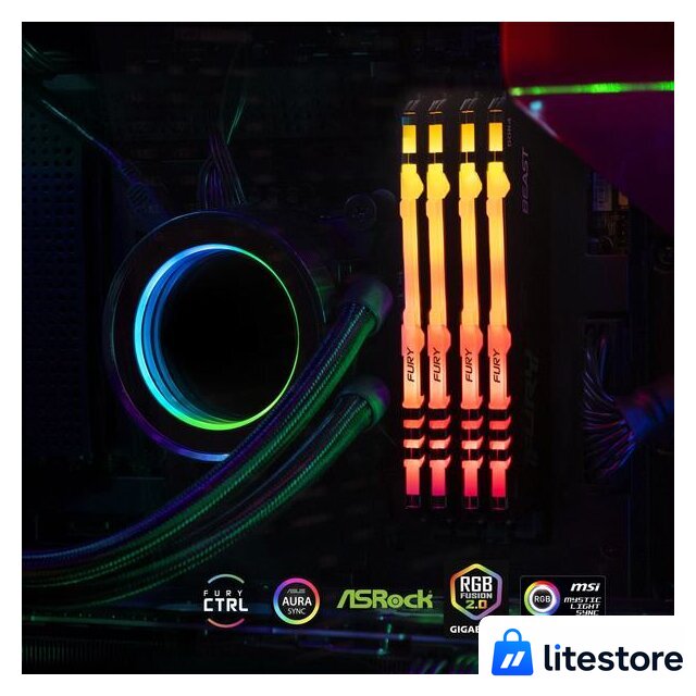 Оперативная память Kingston FURY Beast RGB 32ГБ DDR4 3200 МГц KF432C16BB2A/32 - Изображение №7 — Лайт Стор