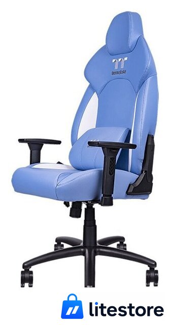 Игровое (геймерское) кресло Thermaltake V Comfort (синий/белый) - Изображение №2 — Лайт Стор