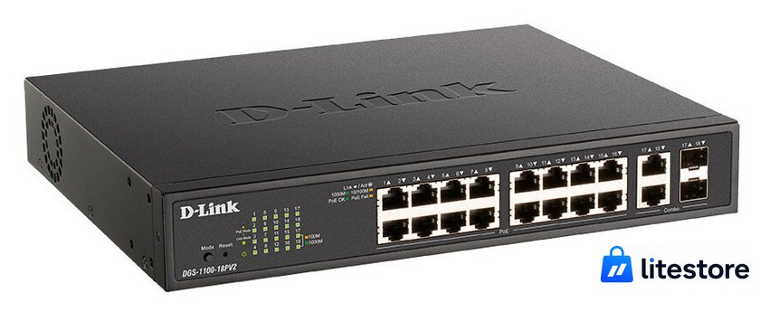 Управляемый коммутатор 2-го уровня D-Link DGS-1100-18PV2/A3A - Изображение №1 — Лайт Стор