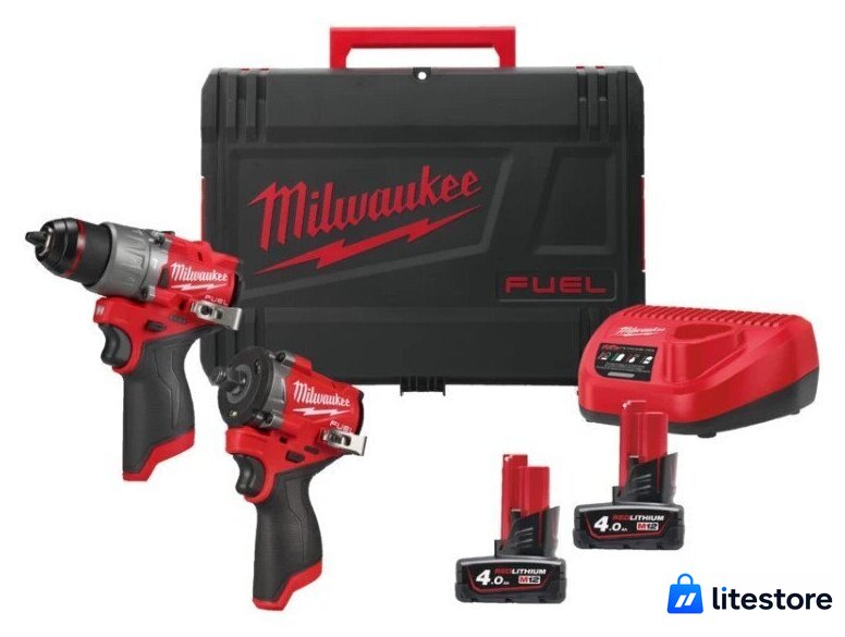  Milwaukee M12FPP2X2-402X 4933498741 (шуруповерт, винтоверт, 2 АКБ, кейс) - Изображение №1 — Лайт Стор