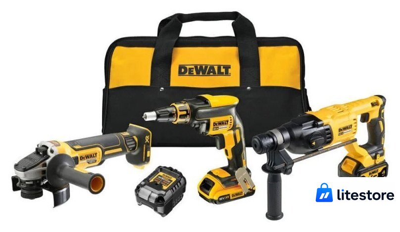  DeWalt DCK308DM (перфоратор, шуруповерт, болгарка, 2 АКБ, сумка) - Изображение №1 — Лайт Стор