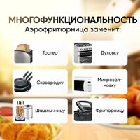 Аэрогриль (аэрофритюрница) Roome AF-ZE7223-A (черный) - Превью изображения №9 — Лайт Стор