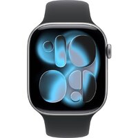Умные часы Apple Watch Series 11 46 мм (алюминиевый корпус, космический серый/черный, спортивный силиконовый ремешок M/L) - Превью изображения №2 — Лайт Стор