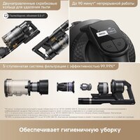 Пылесос Trouver Cordless Vacuum Cleaner G70 Detect V2515 (евровилка, черный) - Превью изображения №9 — Лайт Стор