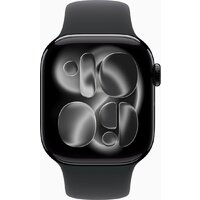 Умные часы Apple Watch Series 11 46 мм (алюминиевый корпус, черный/черный, спортивный силиконовый ремешок S/M) - Превью изображения №2 — Лайт Стор