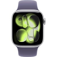 Умные часы Apple Watch Series 11 42 мм (алюминиевый корпус, серебристый/фиолетовый туман, спортивный силиконовый ремешок M/L) - Превью изображения №2 — Лайт Стор