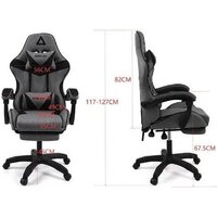 Игровое (геймерское) кресло King Style Anklav (светло-серый/черный) - Превью изображения №9 — Лайт Стор